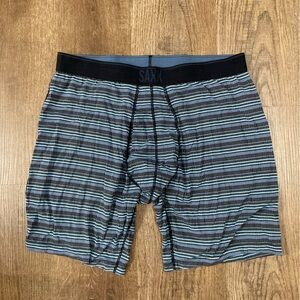 SAXX Men's Boxer Brief Long Quest Stripped Size Xl